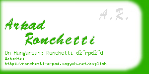 arpad ronchetti business card